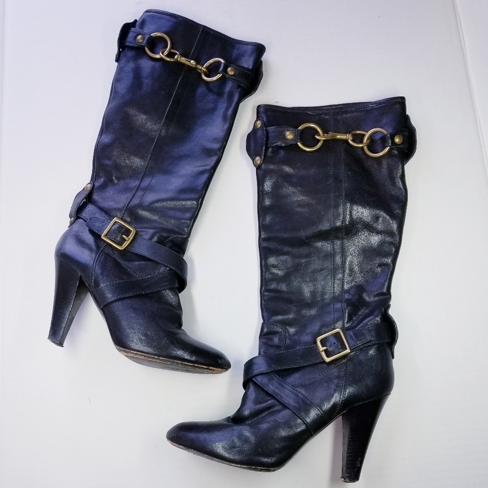 Coach | Knee‎ Length buckle Leather boots 7 - Picture 2 of 7